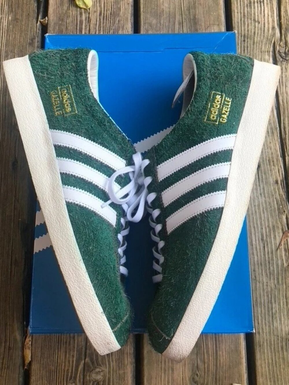 100% Authentic adidas Originals Gazelle Vintage Collegiate Green Sz 12.5 US 2020